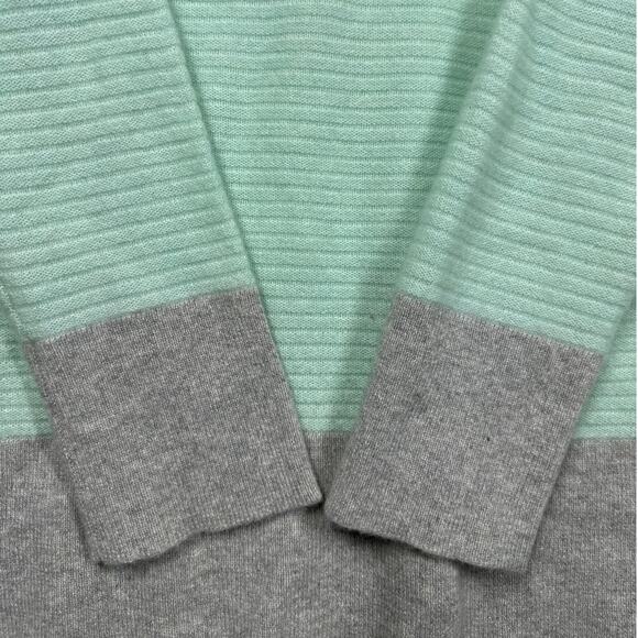 Charter Club Luxury 100% Cashmere Relaxed Fit Sweater Top Mint Green Gray Size L - Picture 4 of 10